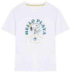 Women'secret Damen 100% Baumwolle Snoopy Weiß T-Shirt, Elfenbein, Medium von women'secret