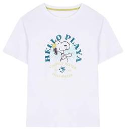 Women'secret Damen 100% Baumwolle Snoopy Weiß T-Shirt, Elfenbein, X-Large von women'secret