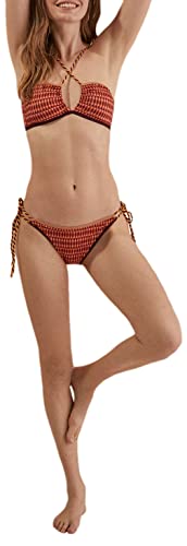 Women'secret Damen Bikinihöschen Schnürung Print Bikini-Unterteile, Bedruckt orange, XL von women'secret
