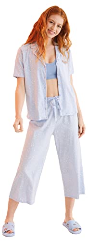 Women'secret Damen Capri Schlafanzug Pyjamaset, Blau (Azul Medio), 36 von women'secret