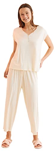 Women'secret Damen Pyjama Pyjamaset, gelb, 36 von women'secret