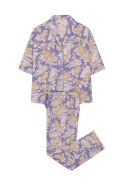 Women'secret Damen Pyjama mit langem Hemd, Blumen Pyjamaset, Lila Lila, L von women'secret