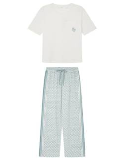 Women'secret Damen Schlafanzug Capri Daily Aquamarine Pyjama-Set, Ecru, M von women'secret