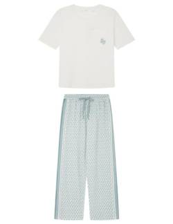 Women'secret Damen Schlafanzug Capri Daily Aquamarine Pyjama-Set, Ecru, XL von women'secret