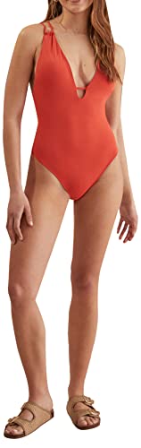 women'secret Damen Badeanzug überkreuzte Rückenpartie Orange Schwimm-Slips, L von women'secret