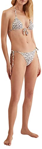 women'secret Damen Höschen Schnürung Print Weiß Bikini-Set, bunt, XL von women'secret