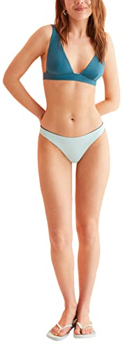 women'secret Damen Klassisches wendbares Höschen Bikini-Set, Mittelblau, S von women'secret