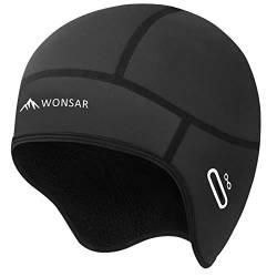 wonsar Wintermütze, Winddichte Fahrrad Mütze Winter, Helm-Unterziehmütze für Herren Damen, Fahrradhelm, Radmütze, Zubehör, Sportmütze - Radfahren Skifahren Motorradfahren Laufmütze von wonsar