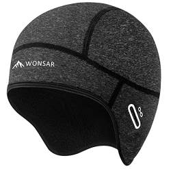 wonsar Wintermütze, Winddichte Fahrrad Mütze Winter, Helm-Unterziehmütze für Herren Damen, Mütze Fahrradhelm, Radmütze, Fahrrad Zubehör, Sportmütze - Radfahren Skifahren Motorradfahren Laufmütze von wonsar