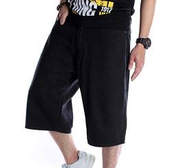 Herren Hip Hop Jeansshorts Hellbalu Hipster Style Baggy Jeans Shorts Street Dance Shorts von worclub