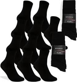 world wide sox | 10 Paar schwarze Premium Socken aus Baumwolle | 43-46 von world wide sox