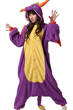 wotogold Damen Tier Drachen Pyjamas Cosplay Kostüme Large Lila von wotogold