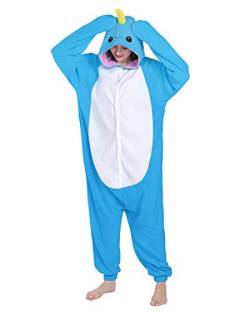 wotogold Damen Tier Narwhal Pyjamas Cosplay Kostüme Small Blau von wotogold