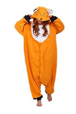 wotogold Tier Fuchs Pyjama Unisex Erwachsene Cosplay Kostüme (XL, Dunkelgelb) von wotogold