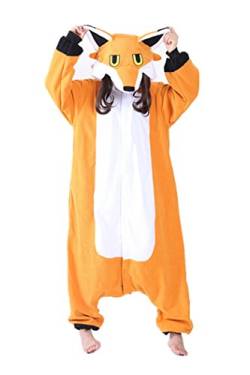 wotogold Tier Fuchs Pyjama Unisex Erwachsene Cosplay Kostüme Orange von wotogold