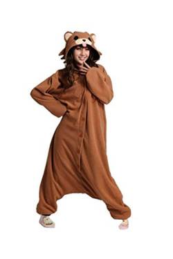 wotogold Tier Kaffee Bär Pyjamas Unisex Erwachsene Cosplay Kostüme (L, Braun) von wotogold