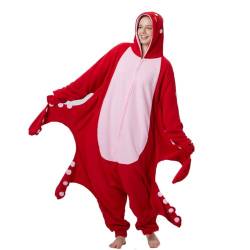wotogold Tier Oktopus Pyjama Unisex Erwachsene Cosplay Kostüme Rot M von wotogold