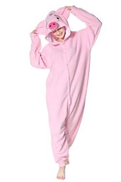 wotogold Tier Rosa Schwein Pyjama Unisex Erwachsene Cosplay Kostüme Rosa L von wotogold