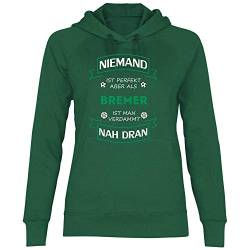 wowshirt Damen Hoodie Fußball Trikot Bremer Bremen, Größe:XL, Farbe:Bottle Green von wowshirt