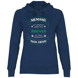 wowshirt Damen Hoodie Fußball Trikot Bremer Bremen, Größe:XXL, Farbe:Deep Navy von wowshirt