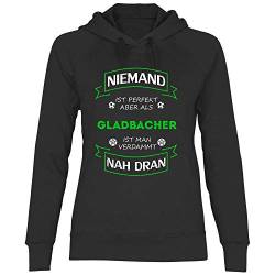 wowshirt Damen Hoodie Fußball Trikot Gladbacher Mönchengladbach, Größe:S, Farbe:Black von wowshirt