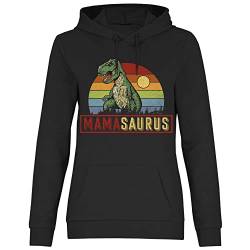 wowshirt Damen Hoodie Mamasaurus T-Rex Dinosaur Dino Mama, Größe:XL, Farbe:Black von wowshirt