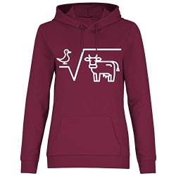 wowshirt Damen Hoodie N-te Wurzel Aus Q Ente Wurzel Kuh Mathematik Mathe-Lehrer Student Abi Schüler Geek, Größe:M, Farbe:Burgundy von wowshirt