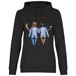 wowshirt Damen Hoodie Personalisiert Geschenke für Beste Freundin zum Geburtstag BFF Individuell, Größe:L, Farbe:Black von wowshirt