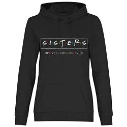 wowshirt Damen Hoodie Sisters Personalisiert Geschenke für Beste Freundin zum Geburtstag BFF Schwester, Größe:M, Farbe:Black von wowshirt