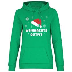 wowshirt Damen Hoodie Weihnachtsoutfit Christmas Xmas Weihnachten Weihnachts Kostüm, Größe:XS, Farbe:Kelly Green von wowshirt