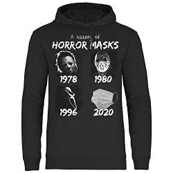 wowshirt Herren Hoodie A History of Horror Mask Halloween Purge Film Jason Serienmörder, Größe:3XL, Farbe:Black von wowshirt
