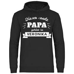 wowshirt Herren Hoodie Dieser Papa Gehört Zu Personalisiertes Geschenk für Papa Vatertag, Größe:XXL, Farbe:Black von wowshirt