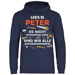 wowshirt Herren Hoodie Geschenk für Handwerker Personalisierbar mit Namen Baustelle Heimwerker Spruch, Größe:S, Farbe:Deep Navy von wowshirt