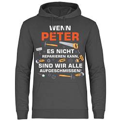 wowshirt Herren Hoodie Geschenk für Handwerker Personalisierbar mit Namen Baustelle Heimwerker Spruch, Größe:XL, Farbe:Light Graphite von wowshirt