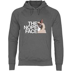 wowshirt Herren Hoodie Geschenk für Katzenliebhaber The Nope Face Faul Katzen-Motiv, Größe:M, Farbe:Light Graphite von wowshirt