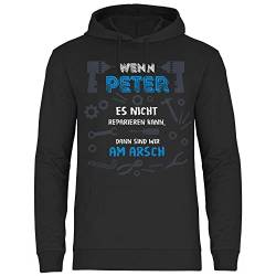 wowshirt Herren Hoodie Handwerker Geschenk Personalisierbar mit Namen Baustelle Heimwerker Spruch, Größe:L, Farbe:Black von wowshirt