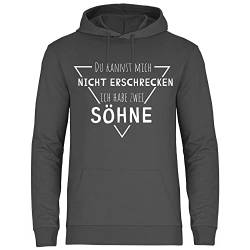 wowshirt Herren Hoodie Ich Habe Zwei Söhne Geschenk für Vater Vatertag Papa, Größe:3XL, Farbe:Light Graphite von wowshirt