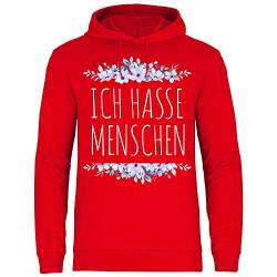 wowshirt Herren Hoodie Ich Hasse Menschen Lustiger Spruch, Größe:L, Farbe:Red von wowshirt