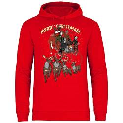 wowshirt Herren Hoodie Merry Christmas Weihnachten & Silvester Geschenke Weihnachtsoutfit Ugly, Größe:5XL, Farbe:Red von wowshirt