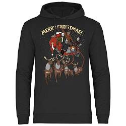 wowshirt Herren Hoodie Merry Christmas Weihnachten & Silvester Geschenke Weihnachtsoutfit Ugly, Größe:L, Farbe:Black von wowshirt