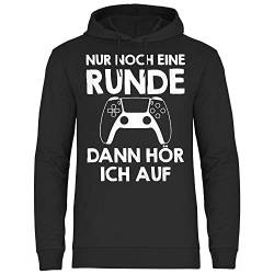 wowshirt Herren Hoodie Nur Noch Eine Runde Dann Höfe Ich Auch Gamer Geek Zocker, Größe:XL, Farbe:Black von wowshirt