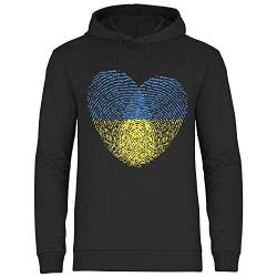 wowshirt Herren Hoodie Solidarität Ukraine Frieden Hertz DNA Ukrainische Flagge, Größe:M, Farbe:Black von wowshirt