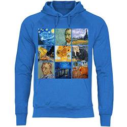 wowshirt Herren Hoodie Sternennacht Gemälde Kunst Künstler Maler Van Gogh, Größe:XL, Farbe:Royal Blue von wowshirt