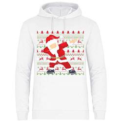 wowshirt Herren Hoodie Tanzender Weihnachtsmann Dabbing Santa Claus Weihnachten, Größe:L, Farbe:White von wowshirt