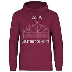 wowshirt Herren Hoodie was an verstest du Nicht Zimmermann Heimwerker Tischler Dachdecker, Größe:3XL, Farbe:Burgundy von wowshirt