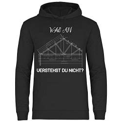 wowshirt Herren Hoodie was an verstest du Nicht Zimmermann Heimwerker Tischler Dachdecker, Größe:XL, Farbe:Black von wowshirt