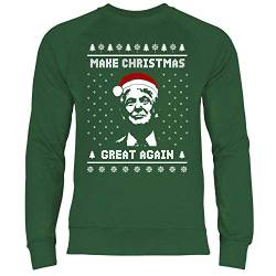 wowshirt Herren Sweatshirt Make Christmas Great Again Trump Weihnachten, Größe:XL, Farbe:Bottle Green von wowshirt