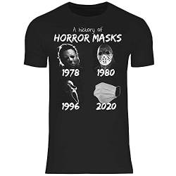 wowshirt Herren T-Shirt A History of Horror Mask Halloween Purge Film Jason Serienmörder, Größe:XXL, Farbe:Black von wowshirt