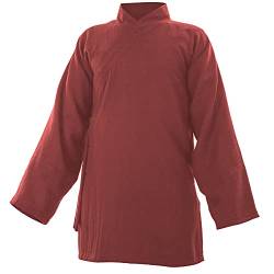 Baumwolle (Leicht) Kung Fu & Tai Chi Shirt Diagonaler Kragen Langarm - Taiji Anzug Bordeaux 175 von wu designs