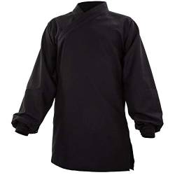 Leinen (Mittel) Kung Fu & Tai Chi Shirt Diagonaler Kragen Manschetten - Taiji Anzug Dunkelblau 190 von wu designs